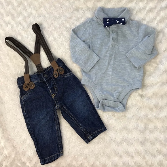 Carter's Other - Baby Boy Suspender Outfit Bow Tie Jeans Carter’s